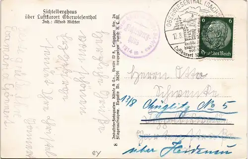 Ansichtskarte Oberwiesenthal Luftbilder (Fichtelberg) 1932