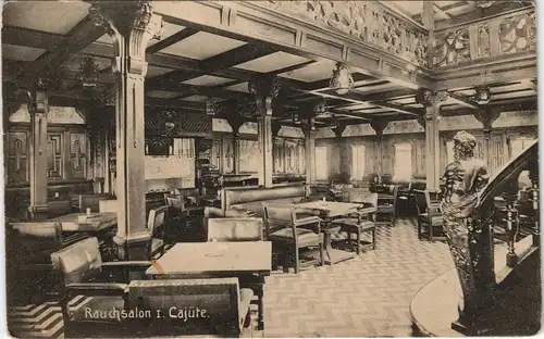 Ansichtskarte  Dampfer - Rauchsalon Cajüte 1901