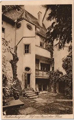 Ansichtskarte Rothenburg ob der Tauber Hof vom Staudischen Haus 1923