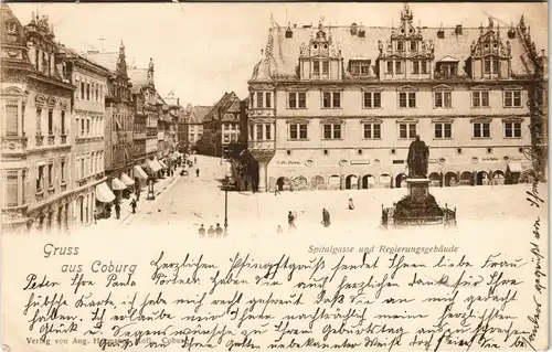 Ansichtskarte Coburg Spitalgasse 1900