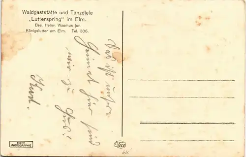 Königslutter am Elm Waldgaststätte und Tanzdiele Lutterspring 1934