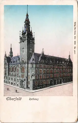 Ansichtskarte Elberfeld-Wuppertal Rathaus 1906 Goldrand