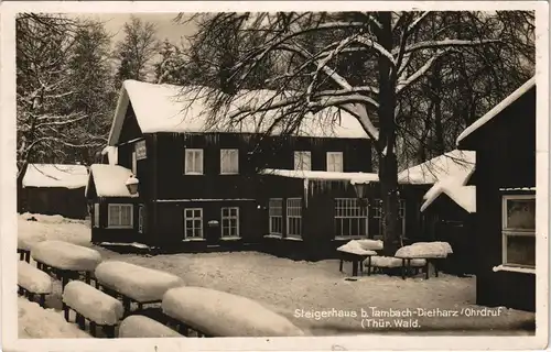 Ansichtskarte Tambach-Dietharz Steigerhaus im Winter 1950