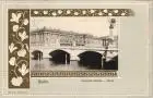 Ansichtskarte Berlin Friedrichsbrücke Nlumen-Prägerornament 1915 Goldrand