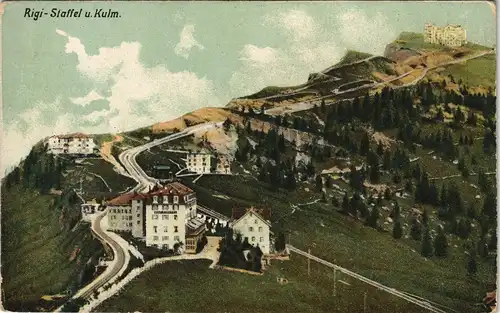 Ansichtskarte Arth SZ Rigi Kulm, Rigi-Staffel Künstlerkarte 1913