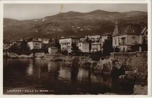 Postcard Lovran Laurana Ville al Mare 1930