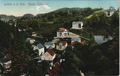 Ansichtskarte Rathen Villen am Berg 1911