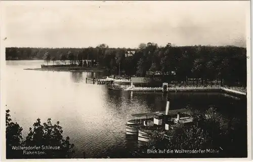 Ansichtskarte Woltersdorf Woltersdorfer Schleuse, Anleger - Dampfer 1928