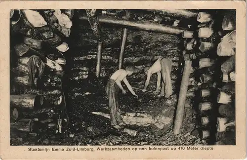 Postkaart Limburg Limbourg Bergwerk Stollen Staatsmine Emma 1923