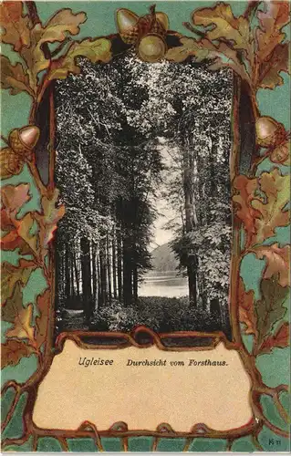 Ansichtskarte Sielbeck-Eutin Ukleisee/ Ugleisee Eichenlaug Rahmen 1904