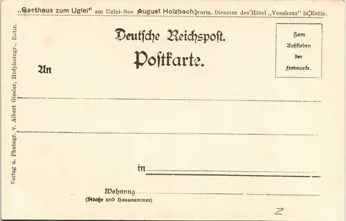 Ansichtskarte Sielbeck-Eutin Ukleisee/ Ugleisee Eichenlaug Rahmen 1904