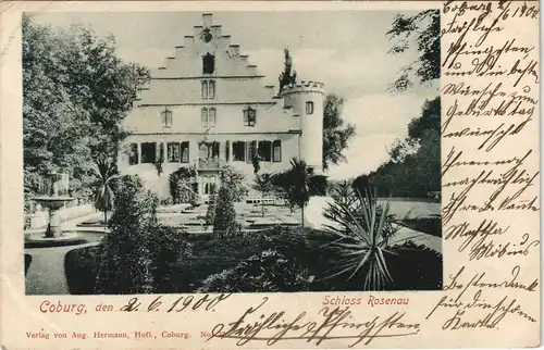 Ansichtskarte Coburg Schloss Rosenau 1900