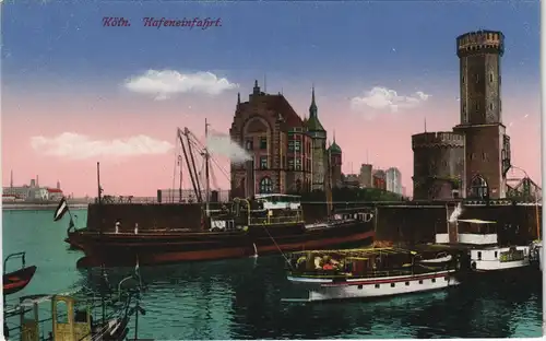 Ansichtskarte Köln Hafen - Dampfer 1914