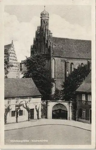 Ansichtskarte Mühlberg/Elbe Miłota Klosterkirche 1951