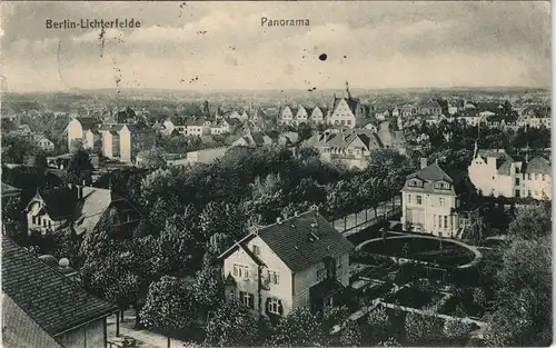 Ansichtskarte Lichterfelde-Berlin Straßenpartie 1914