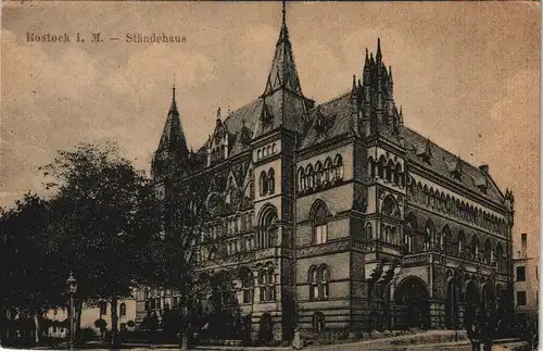 Ansichtskarte Rostock Ständehaus 1912
