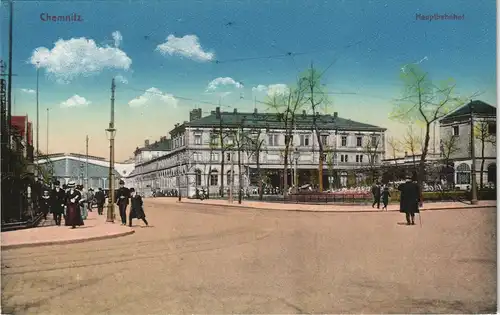 Ansichtskarte Chemnitz Hauptbahnhof 1916