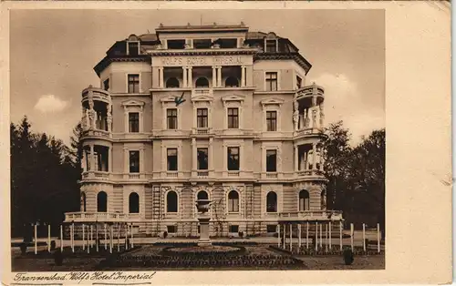 Postcard Franzensbad Františkovy Lázně Wolfs Hotel Imperial 1944