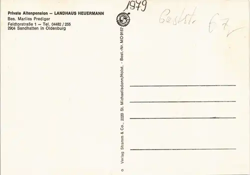 Sandhatten Mehrbild-AK Private Altenpension LANDHAUS HEUERMANN 1975