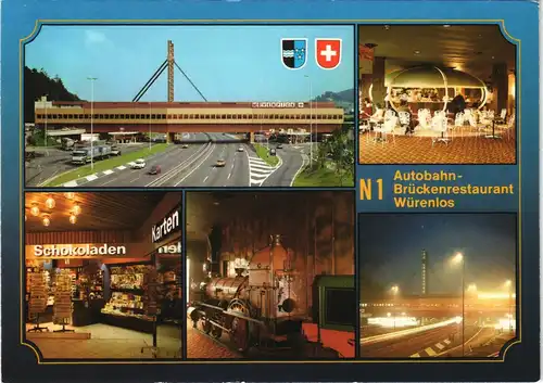 Ansichtskarte Würenlos Autobahn-Brückenrestaurant Mehrbildkarte 1991