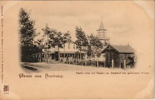 Ansichtskarte Harburg-Hamburg Haake - Gasthof zur goldenen Wiege 1902