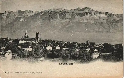 Ansichtskarte Lausanne Stadtpartie 1922