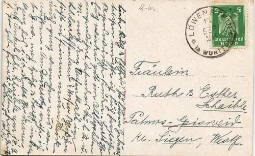 Ansichtskarte Großheppach-Weinstadt Theresienheim, Mutterhaus 1925