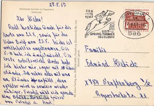 Ansichtskarte Iserlohn Seilersee, Ruderer 1967