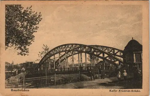 Saarbrücken Partie an der Kaiser Friedrich Brücke (Bridge) 1920