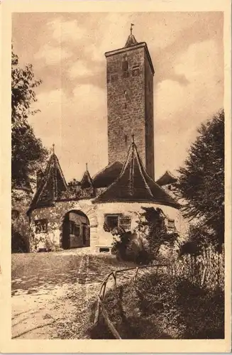 Ansichtskarte Rothenburg ob der Tauber Partie mit Burgtor 1910