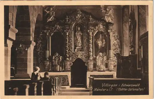 Villingen-Villingen-Schwenningen Münster Innenansicht Rechter Seiten-Altar 1910