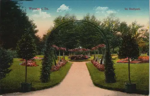 Ansichtskarte Wurzen Stadtpark 1915