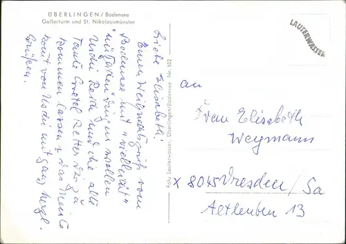 Ansichtskarte Überlingen Gallerturm 1960