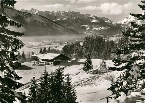 Ansichtskarte Reit im Winkl Blick auf Landgasthof Glapfhof 1961