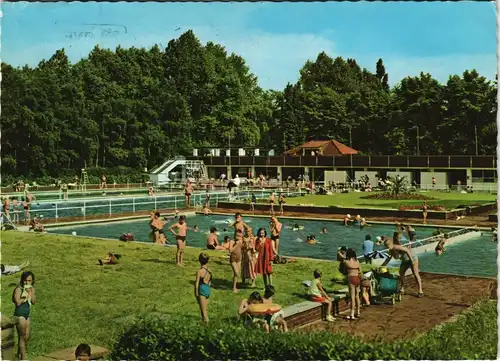 Ansichtskarte Werne Sole Freibad Schwimmbad, Besucher & Badegäste 1970