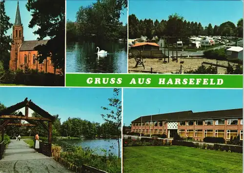 Ansichtskarte Harsefeld Gruss-Aus-Mehrbild-AK mit 5 Dorfansichten 1980