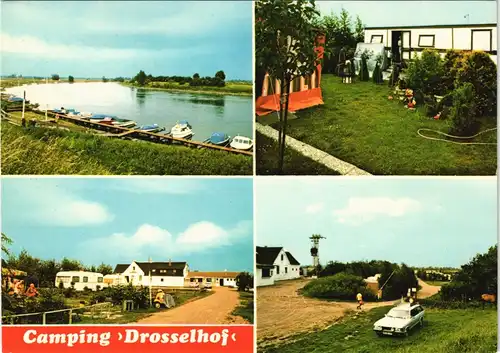 Langwedel (Weser) Camping Drosselhof Etelsen Hagen-Grinden, Mehrbild-AK 1980