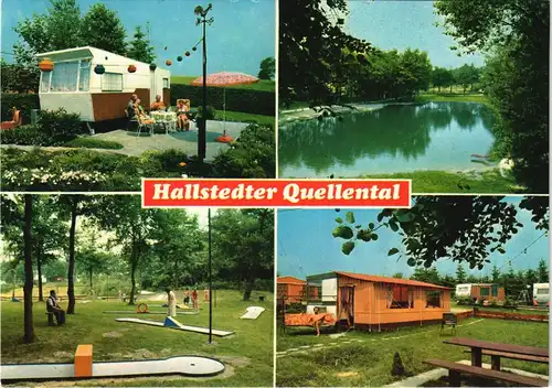 Hallstedt-Bassum Campingplatz Hallstedter Quellental Mehrbild-AK 4 Fotos 1980