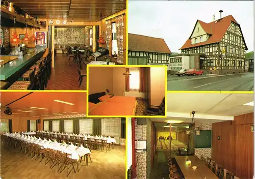 Alsfeld-Eudorf Gasthaus Zur Schmiede Inh. H. Pfeiffer, Mehrbild-AK 1991