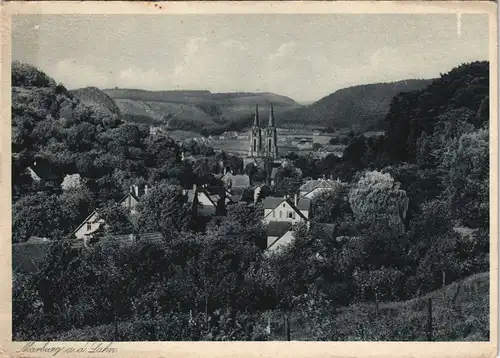 Ansichtskarte Marburg an der Lahn Blick auf die Stadt 1940
