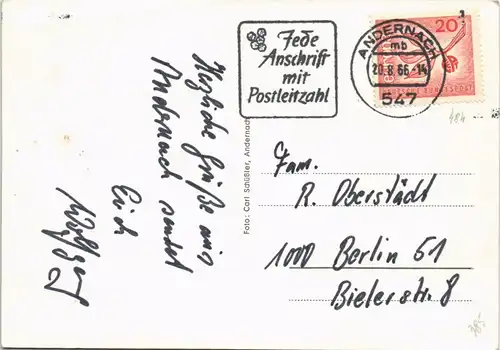 Ansichtskarte Andernach Coblenzer Strasse, Altes Stadttor 1966