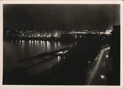 Ansichtskarte Hamburg Stadt - bei Nacht 1930
