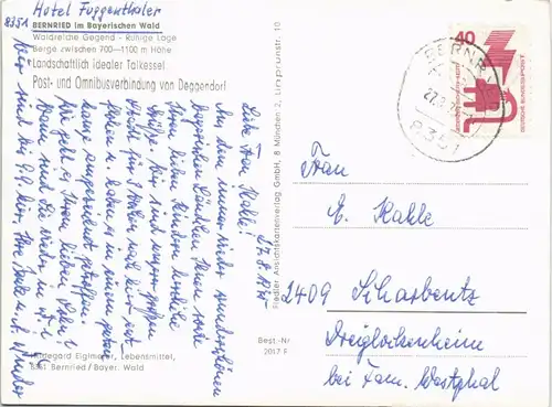 Ansichtskarte Bernried (Niederbayern LK Deggendorf) Stadtpartie 1975