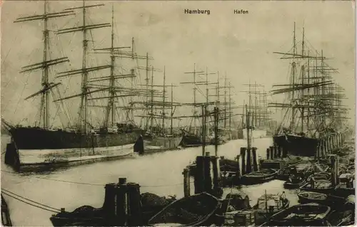 Ansichtskarte Hamburg Segelschiffe 1912