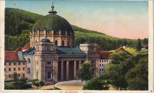 Ansichtskarte St. Blasien Partie an der Kirche St. Blasius (Pfarrkirche) 1910