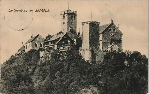 Ansichtskarte Eisenach Wartburg (Castle View) von Süd-West gesehen 1905