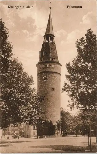 Ansichtskarte Kitzingen Straßen Partie am Falterturm 1910