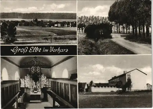 Ansichtskarte Groß Elbe-Baddeckenstedt Straße, Umland, Kirche 1862