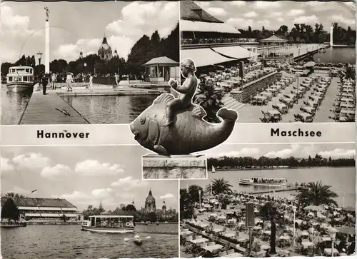 Ansichtskarte Döhren-Wülfel-Hannover Maschsee - Boot, Restaurant 1959
