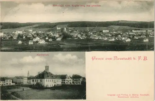 Neustadt an der Tafelfichte Nové Město pod Smrkem 2B Stadt, Fabrik, Markt 1912